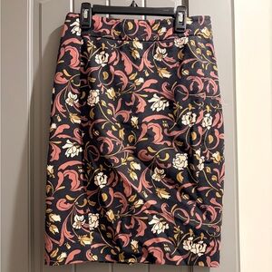 LOFT Floral A-Line Skirt Size 0 | Lined | Fall Colors